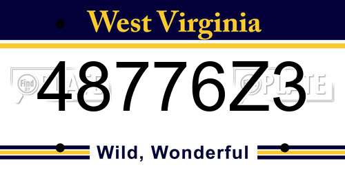48776Z3 West Virginia License Plate