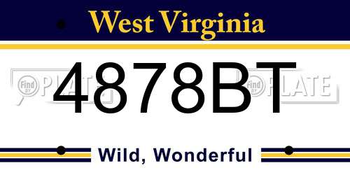 4878BT West Virginia License Plate