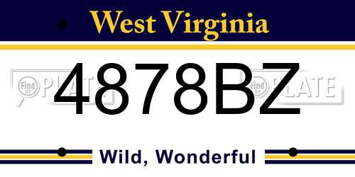 4878BZ West Virginia License Plate