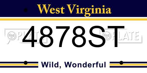 4878ST West Virginia License Plate