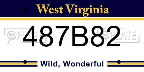 487B82 West Virginia License Plate