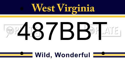 487BBT West Virginia License Plate