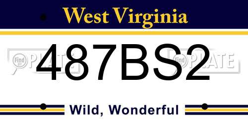 487BS2 West Virginia License Plate
