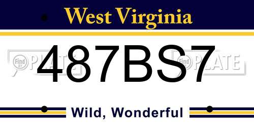 487BS7 West Virginia License Plate