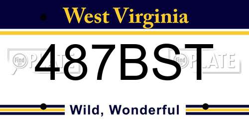 487BST West Virginia License Plate