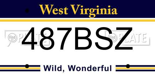 487BSZ West Virginia License Plate
