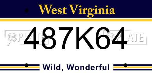 487K64 West Virginia License Plate