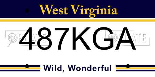 487KGA West Virginia License Plate