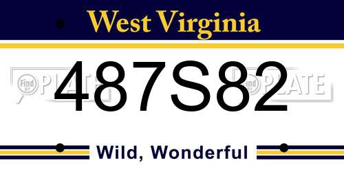 487S82 West Virginia License Plate