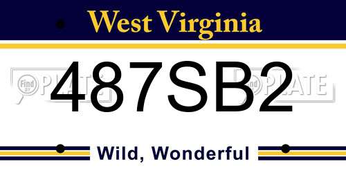 487SB2 West Virginia License Plate