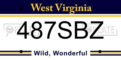487SBZ West Virginia License Plate