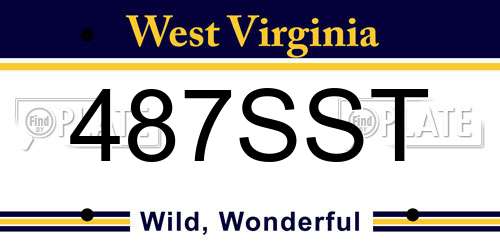 487SST West Virginia License Plate