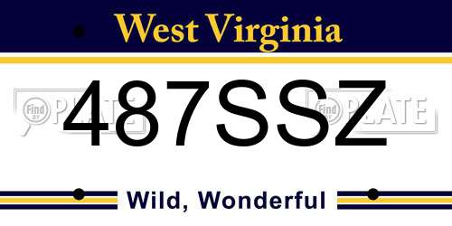 487SSZ West Virginia License Plate