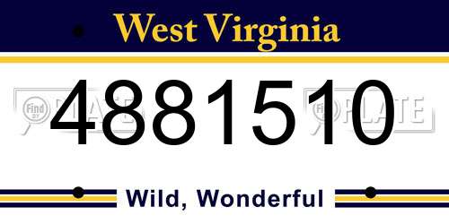 4881510 West Virginia License Plate