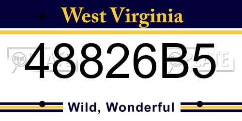 48826B5 West Virginia License Plate