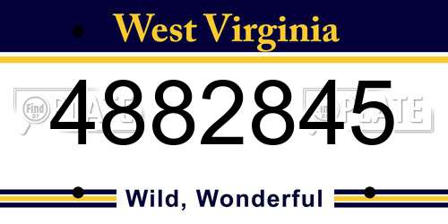 4882845 West Virginia License Plate