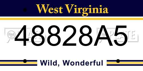 48828A5 West Virginia License Plate