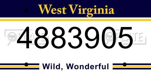 4883905 West Virginia License Plate