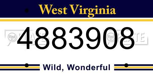 4883908 West Virginia License Plate