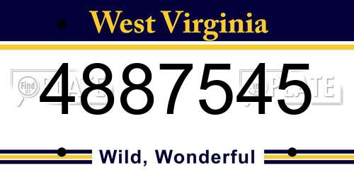 4887545 West Virginia License Plate