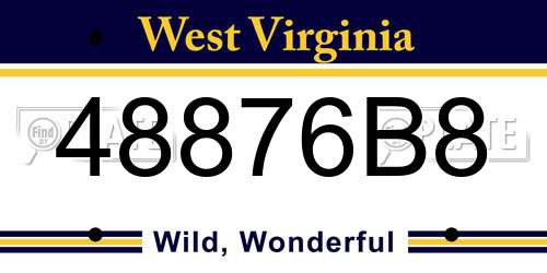 48876B8 West Virginia License Plate