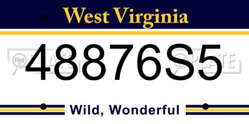 48876S5 West Virginia License Plate