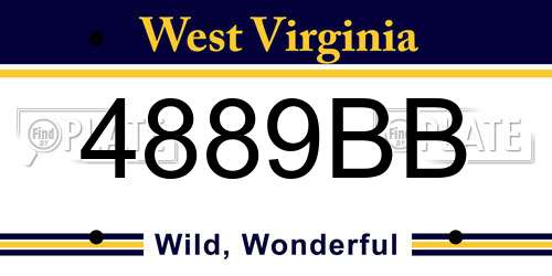 4889BB West Virginia License Plate