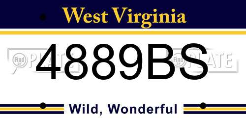 4889BS West Virginia License Plate