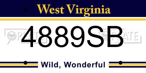 4889SB West Virginia License Plate
