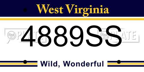 4889SS West Virginia License Plate