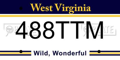 488TTM West Virginia License Plate