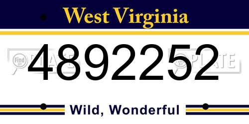 4892252 West Virginia License Plate