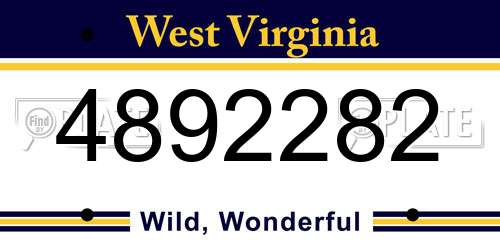 4892282 West Virginia License Plate