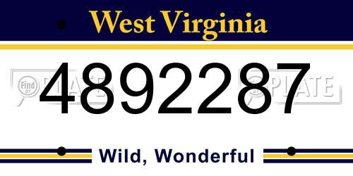 4892287 West Virginia License Plate