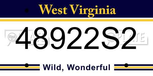48922S2 West Virginia License Plate