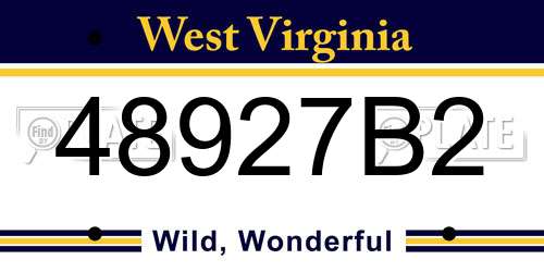 48927B2 West Virginia License Plate