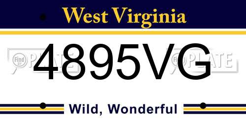 4895VG West Virginia License Plate