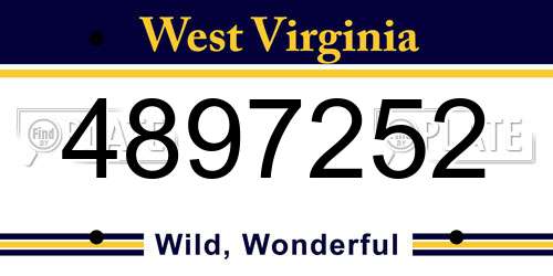 4897252 West Virginia License Plate