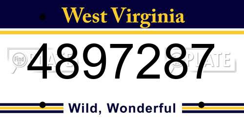 4897287 West Virginia License Plate