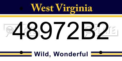 48972B2 West Virginia License Plate