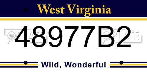 48977B2 West Virginia License Plate