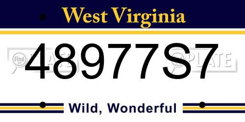 48977S7 West Virginia License Plate