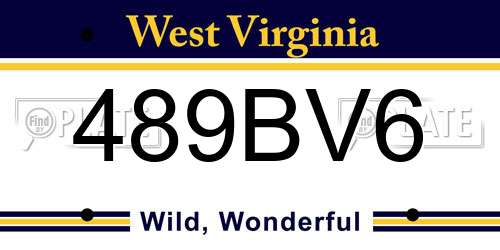 489BV6 West Virginia License Plate