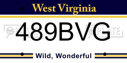 489BVG West Virginia License Plate