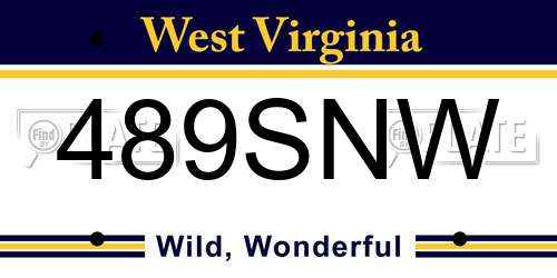 489SNW West Virginia License Plate