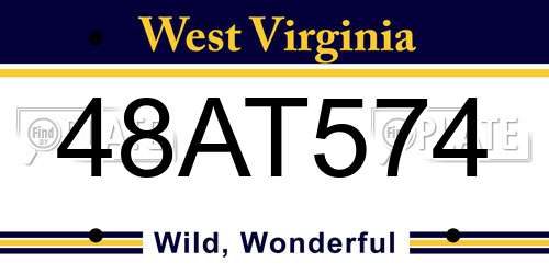 48AT574 West Virginia License Plate