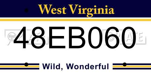 48EB060 West Virginia License Plate