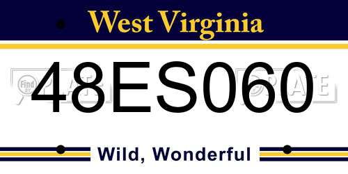 48ES060 West Virginia License Plate
