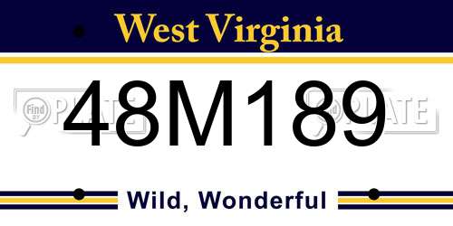 48M189 West Virginia License Plate