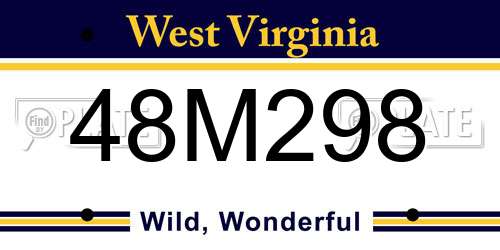 48M298 West Virginia License Plate